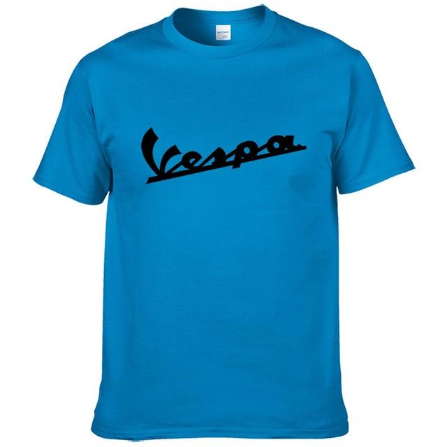 Vespa T Shirt Men 2017 Funny Vespa T-shirt 100% Cotton Summer Short Sleeve Round Neck Tees Male #194