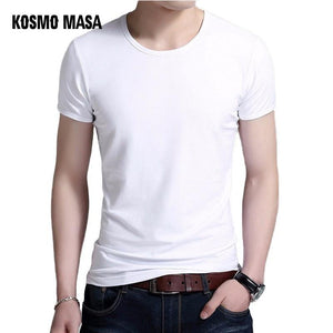 KOSMO MASA T Shirt Men Cotton 100 5XL O-neck Solid Short Summer Casual Men T-shirt White Funny Print Tshirt Men Plus Size MC0347