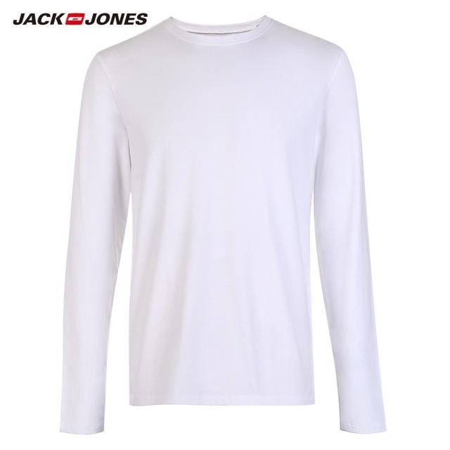 JackJones Men's Elastic Cotton&Spandex O-neck Long-sleeved T-shirt Tops Pajamas Homewear T shirt Fashion Menswear Male 218202501