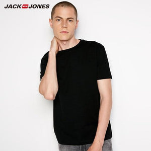 JackJones Men's Cotton Spandex Elastic Fabric Crew Neck T-Shirt Solid Color T shirt 2019 New Top Tshirt for Men |218201546