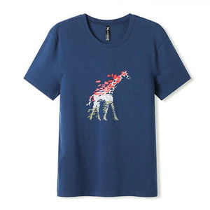 Pioneer Camp 2019 New Men T-shirts Fashion Animal Giraffe Print t shirt Men's Male Tops Short Sleeve Summer Casual Tee shirt