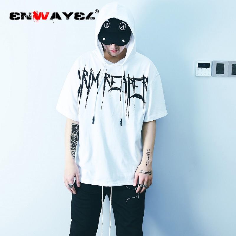 ENWAYEL Brand Summer 2019 Fashion Men Tshirts Casual Short Sleeve Male Print T-Shirts Hip Hop Tide Streetwear Hooded Tops Tees