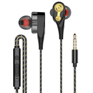 In-ear Earphone Dual Drive Stereo Headset Auricular Audifonos Earbuds Bass Earphones for IPhone Huawei Xiaomi Sports with Mic