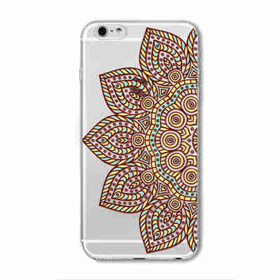 2016 New Phone Case Cover For iPhone 6 6S Soft Silicon Black Colorful Hollow transparent HENNA OJIBWE DREAM CATCHER Ethnic Triba