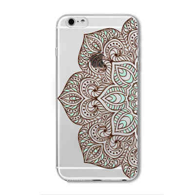 2016 New Phone Case Cover For iPhone 6 6S Soft Silicon Black Colorful Hollow transparent HENNA OJIBWE DREAM CATCHER Ethnic Triba