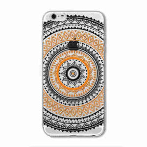 2016 New Phone Case Cover For iPhone 6 6S Soft Silicon Black Colorful Hollow transparent HENNA OJIBWE DREAM CATCHER Ethnic Triba