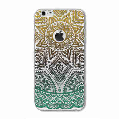 2016 New Phone Case Cover For iPhone 6 6S Soft Silicon Black Colorful Hollow transparent HENNA OJIBWE DREAM CATCHER Ethnic Triba