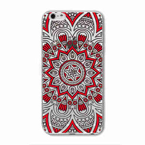 2016 New Phone Case Cover For iPhone 6 6S Soft Silicon Black Colorful Hollow transparent HENNA OJIBWE DREAM CATCHER Ethnic Triba