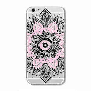 2016 New Phone Case Cover For iPhone 6 6S Soft Silicon Black Colorful Hollow transparent HENNA OJIBWE DREAM CATCHER Ethnic Triba