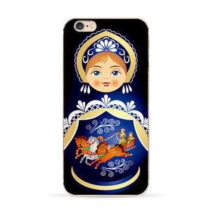 back cover for Apple iphone 6 case Lovely cartoon Russian dolls pattern painted case for iphone 6s cases TPU cover