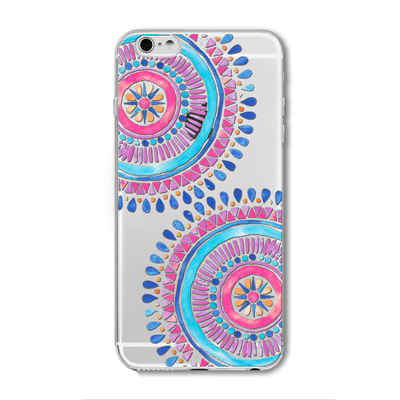 2016 New Phone Case Cover For iPhone 6 6S Soft Silicon Black Colorful Hollow transparent HENNA OJIBWE DREAM CATCHER Ethnic Triba