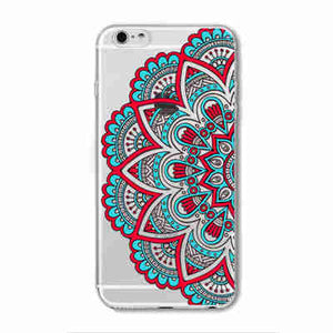 2016 New Phone Case Cover For iPhone 6 6S Soft Silicon Black Colorful Hollow transparent HENNA OJIBWE DREAM CATCHER Ethnic Triba