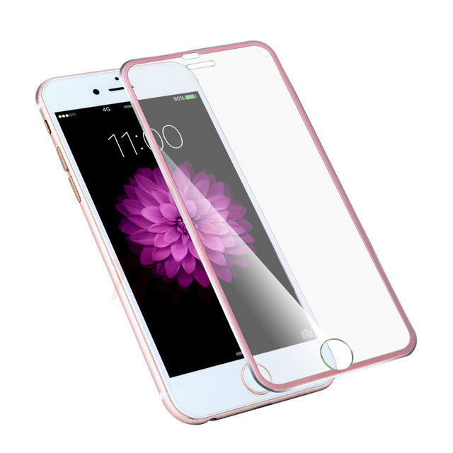 Aluminum alloy Tempered glass phone case For iphone 7 cases 6S 6 7 5 5S Full screen Protect coverage cover for iPhone 6 case