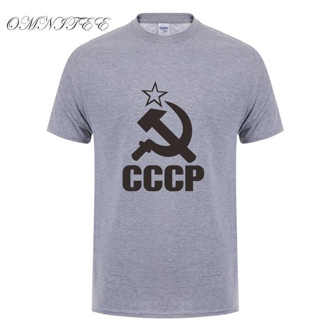 CCCP T Shirts Men USSR Soviet Union KGB Man T-shirt Short Sleeve Moscow Russia Tees Cotton O Neck Tops Free Shipping OT-117