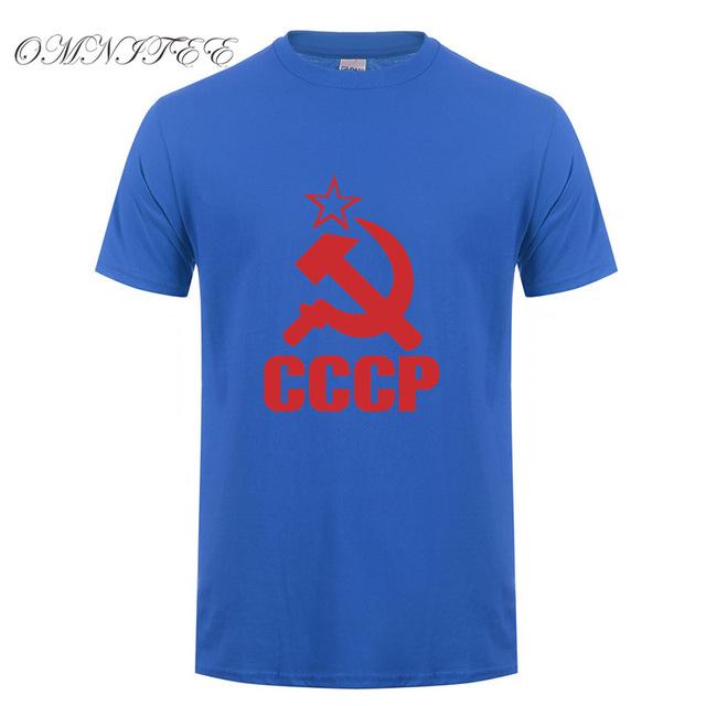 CCCP T Shirts Men USSR Soviet Union KGB Man T-shirt Short Sleeve Moscow Russia Tees Cotton O Neck Tops Free Shipping OT-117