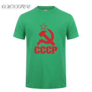 CCCP T Shirts Men USSR Soviet Union KGB Man T-shirt Short Sleeve Moscow Russia Tees Cotton O Neck Tops Free Shipping OT-117