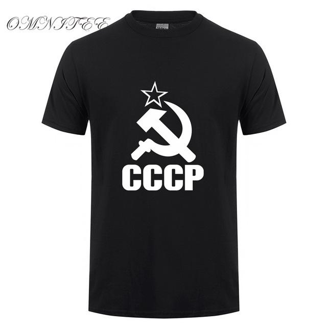 CCCP T Shirts Men USSR Soviet Union KGB Man T-shirt Short Sleeve Moscow Russia Tees Cotton O Neck Tops Free Shipping OT-117