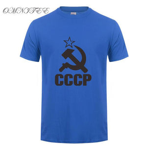 CCCP T Shirts Men USSR Soviet Union KGB Man T-shirt Short Sleeve Moscow Russia Tees Cotton O Neck Tops Free Shipping OT-117