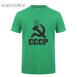 CCCP T Shirts Men USSR Soviet Union KGB Man T-shirt Short Sleeve Moscow Russia Tees Cotton O Neck Tops Free Shipping OT-117